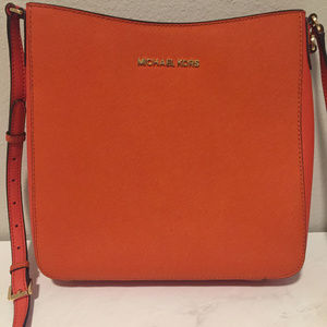 Michael Kors Large Jet Set Travel Orange Crossbody